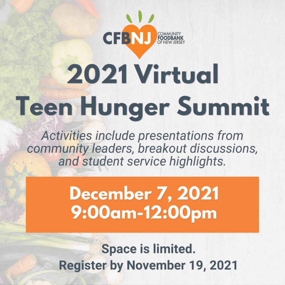 Graphic with Teen Hunger Summit details on it