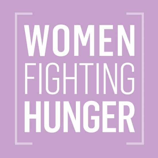 Women Fighting Hunger on lavender background