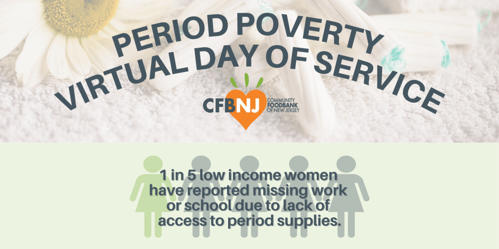 Period Poverty day of service banner with infographic
