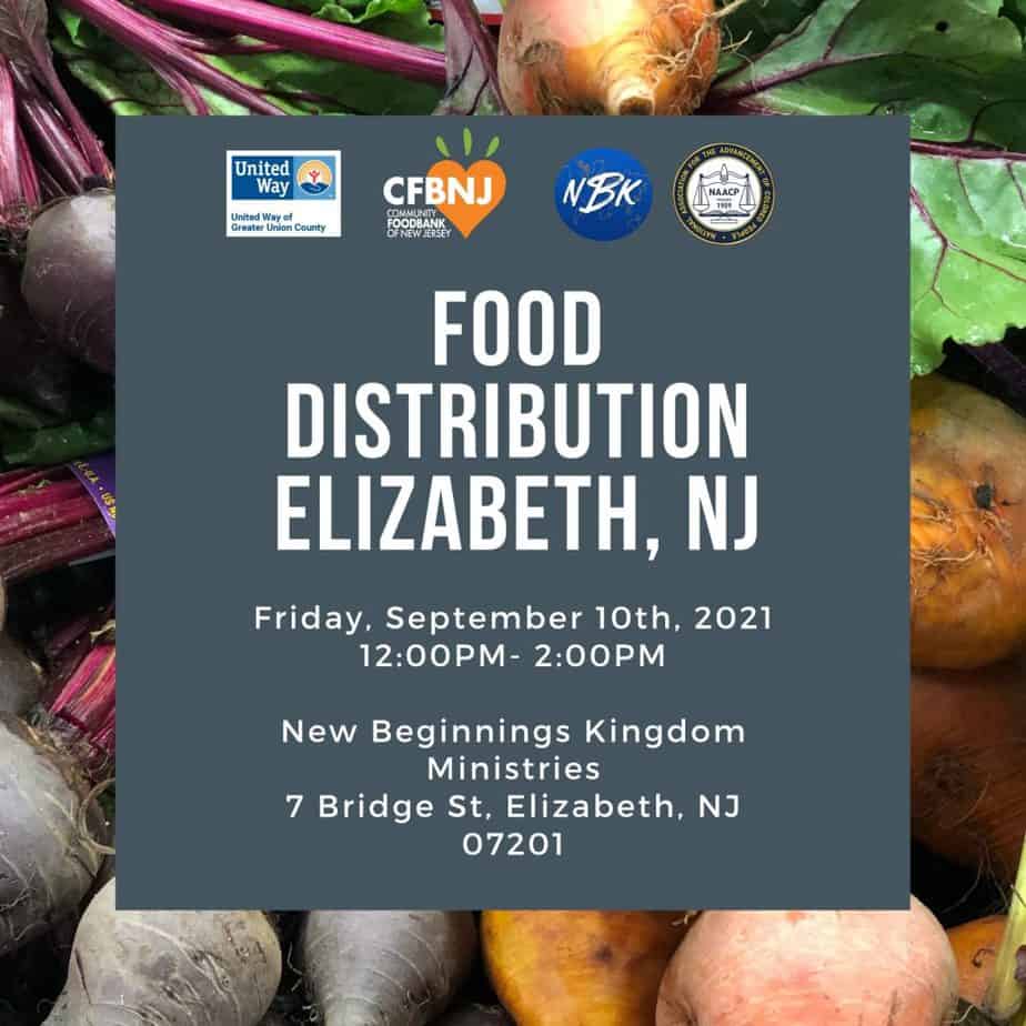 Food Distribution Elizabeth NJ 12PM - 2PM