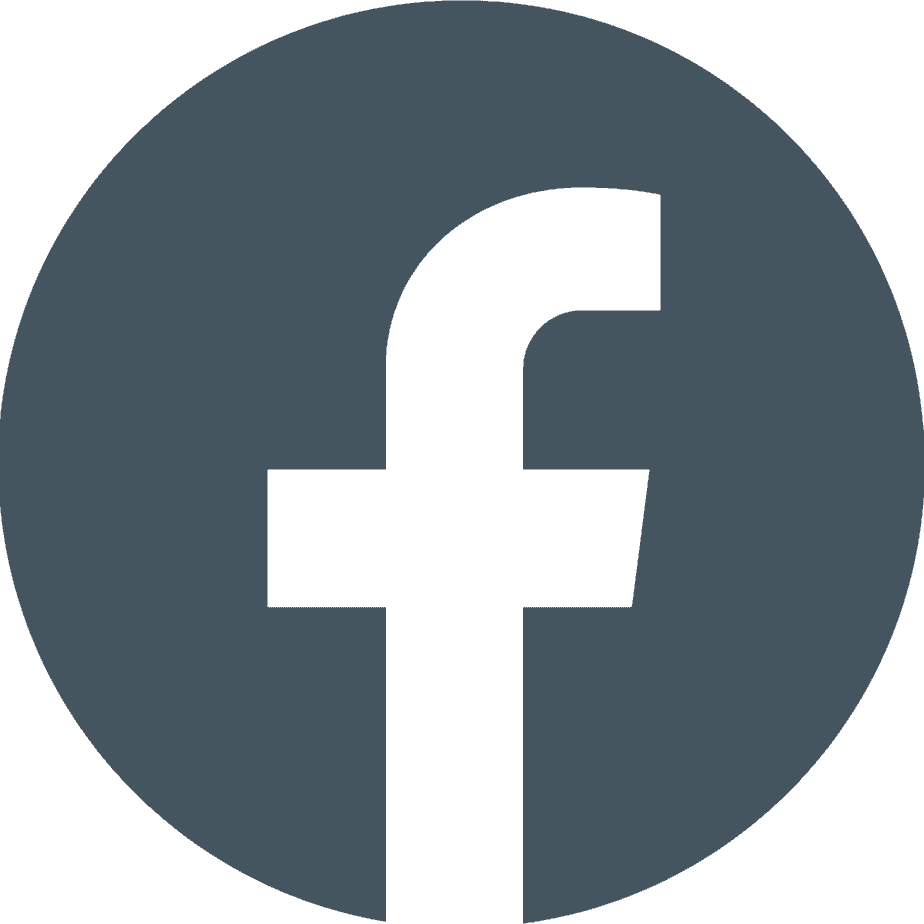 Facebook logo in gray