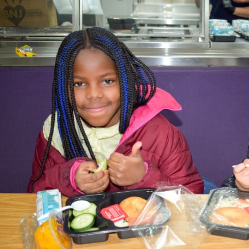 Girl at lunch